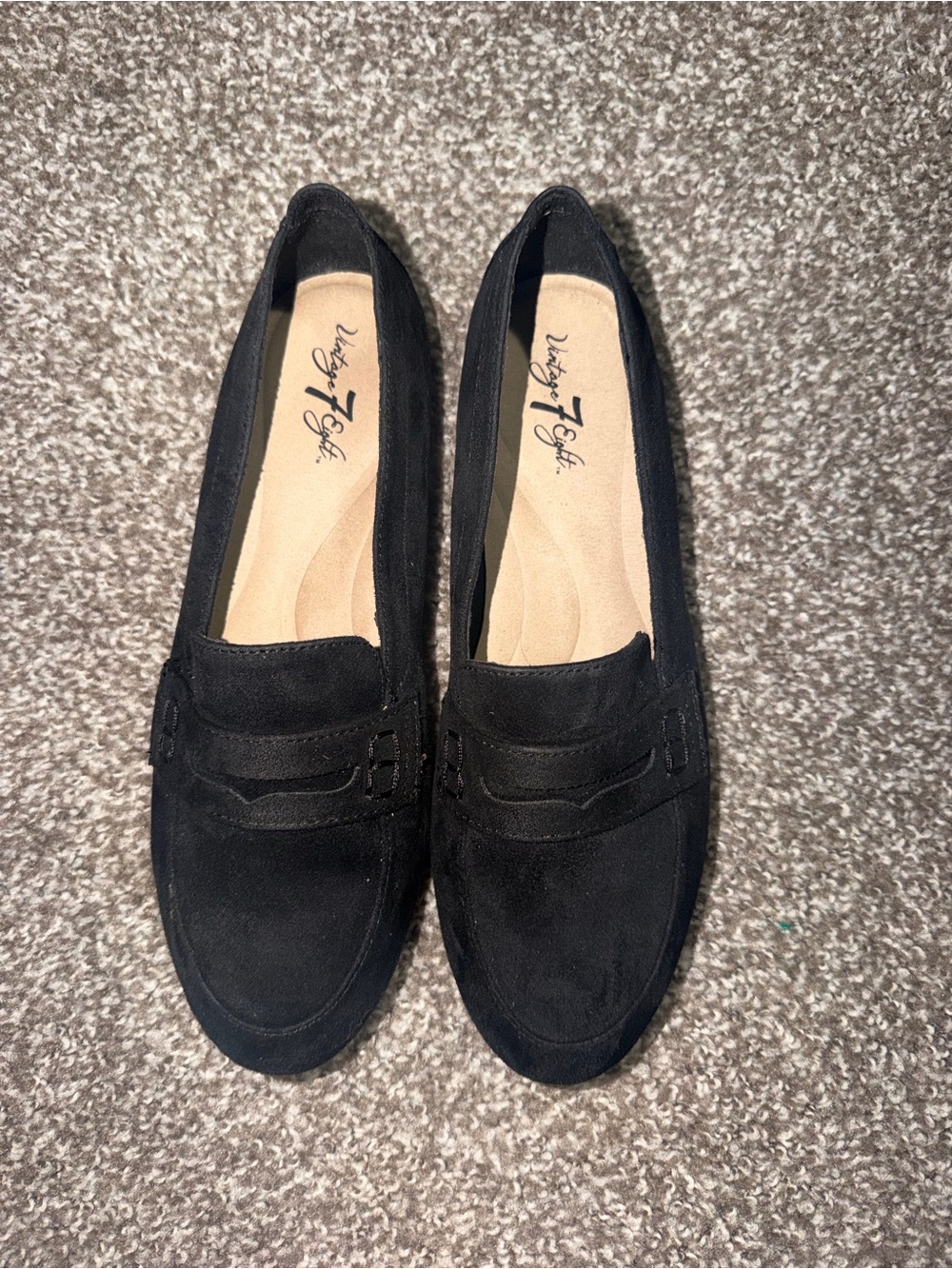 Women's Black Suede Penny Loafers by Lucky Brand Style